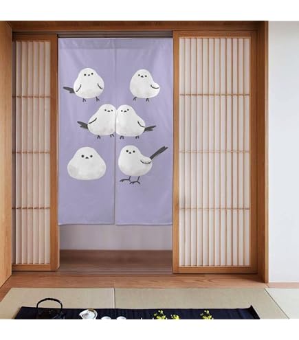 Amazon｜のれん シマエナガ 鳥 北海道 雪の妖精 (5) 洗える アニメ